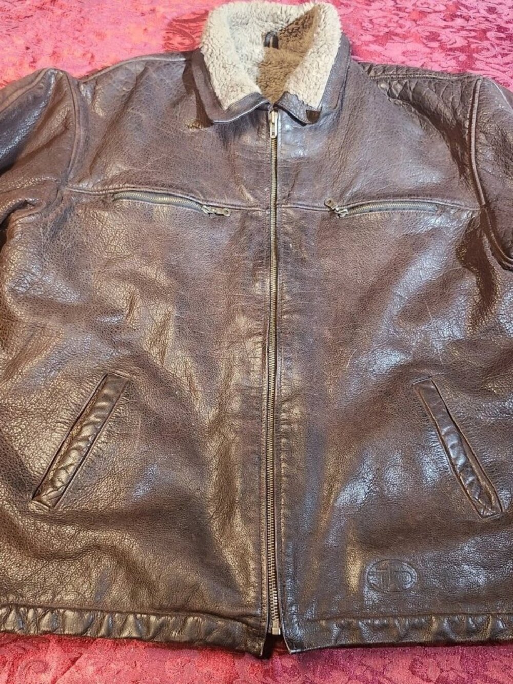 Vintage Plus Size Brown TKO Fleece Lined Leather Jacket